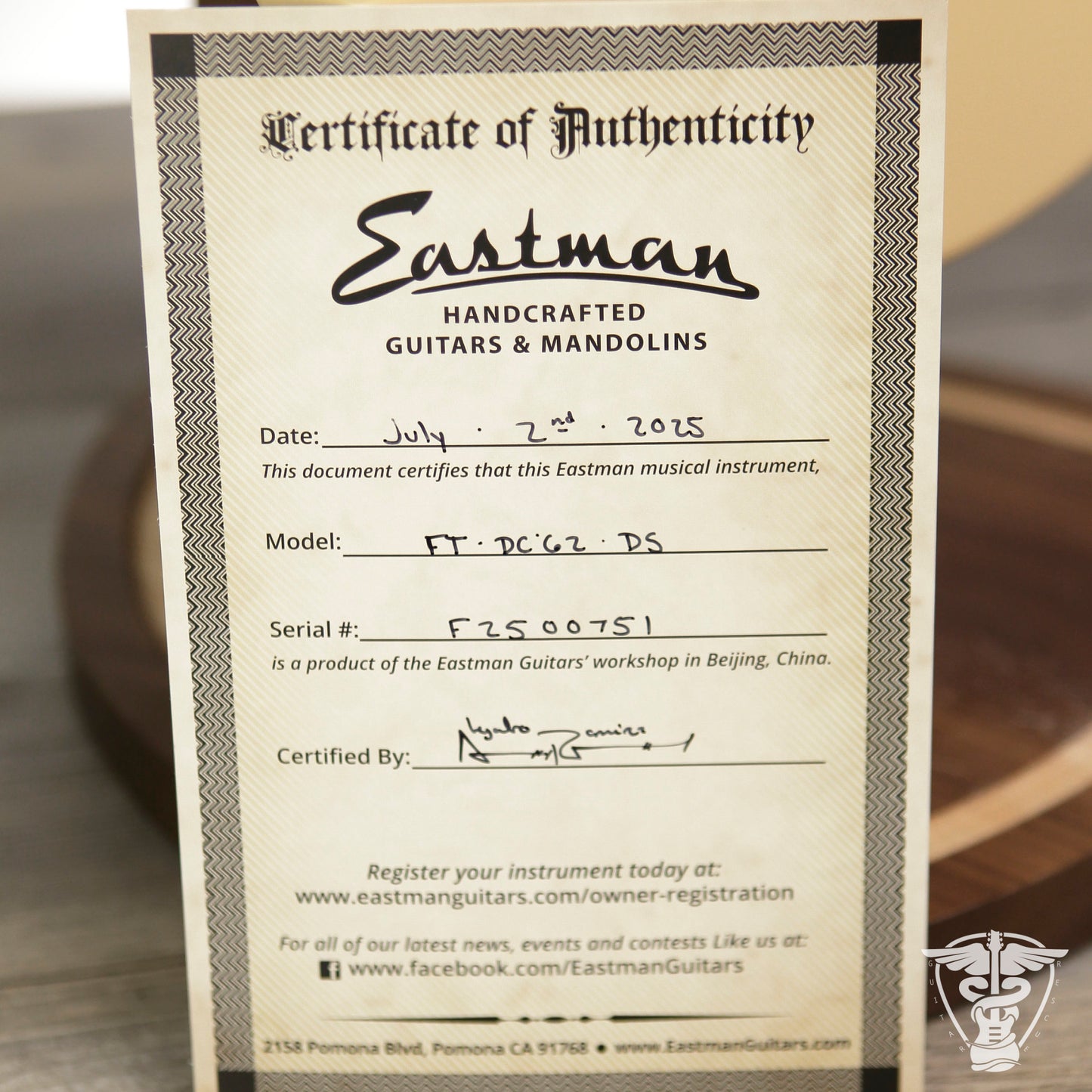 Eastman FullerTone DC'62 Desert Sand HSS - 7.36 LBS