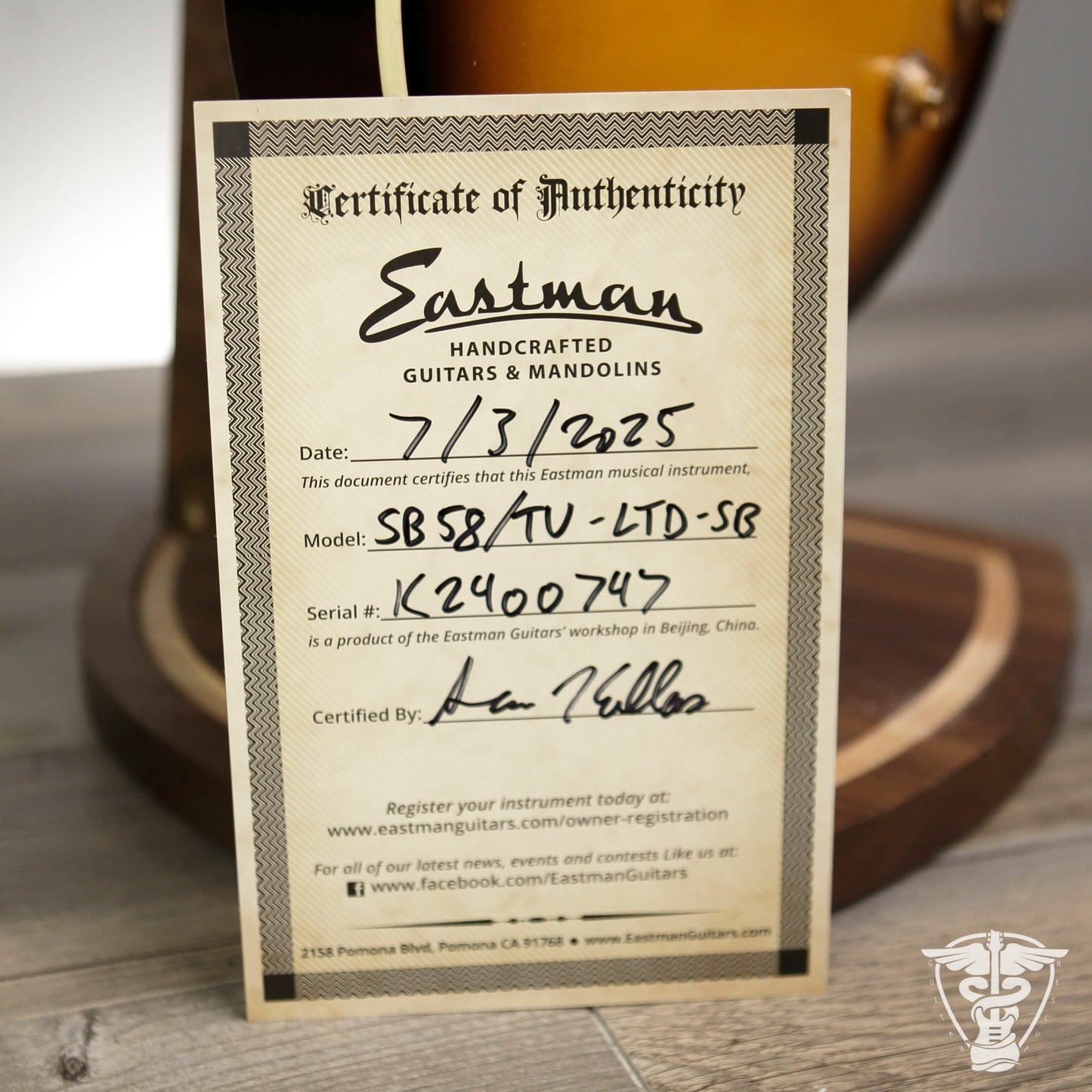 Eastman SB58/TV-LTD-FB Electric Guitar in Sunburst (Authorized Dealer) - 7.97 LBS