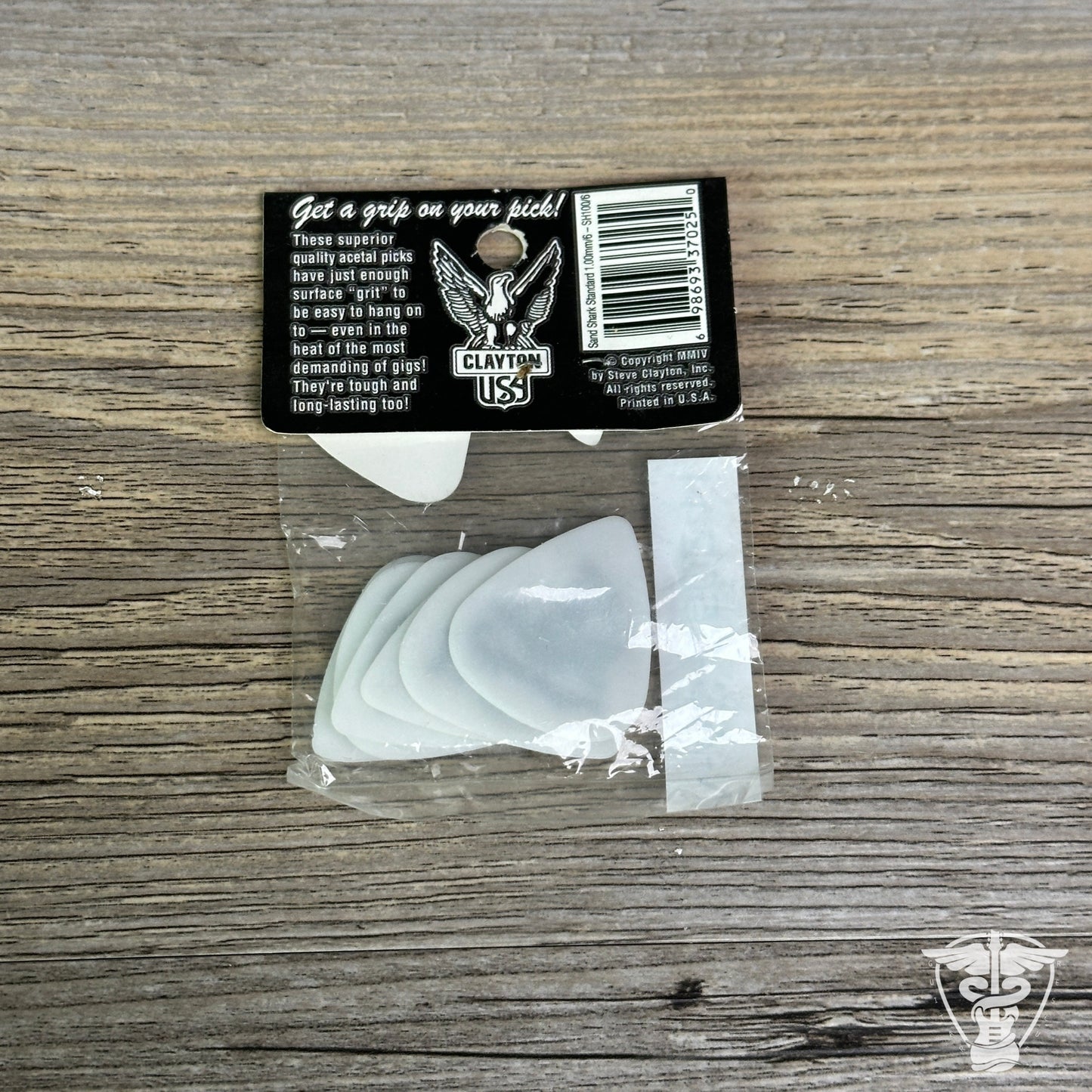 Clayton SH1006 Sand Shark Acetal Grip 1.0mm Guitar Picks (6-Pack) 2010s - White