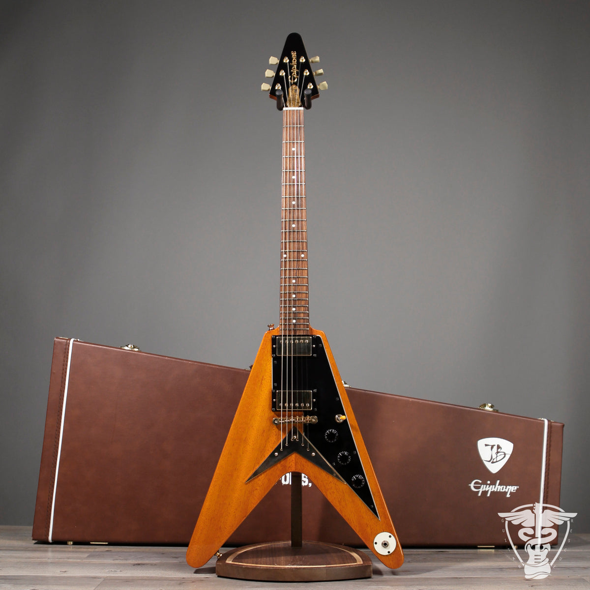 2018 Epiphone Limited Edition Joe Bonamassa 1958 "Amos" Korina Flying V - 7.29 LBS