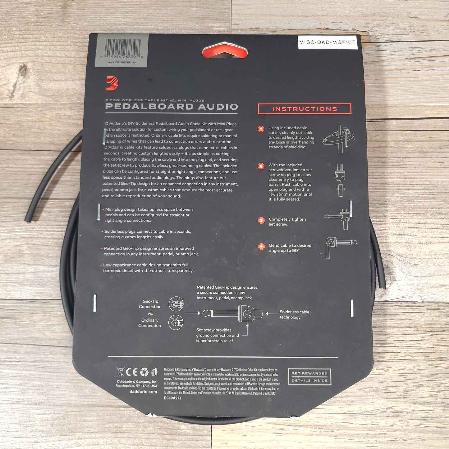 D'Addario Pedalboard Audio DIY Solderless Cable Kit w/ Mini Plugs (BRAND NEW)