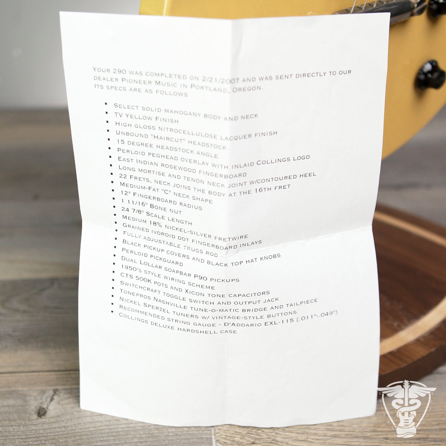 2007 Collings 290 - 7.58 LBS