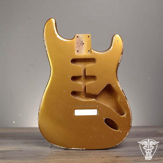 MJT Aztek Gold Stratocaster Body - 4.1 LBS