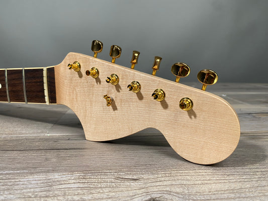 Musikraft Licensed by Fender Bound Neck - Maple w/ Rosewood and Gold Tuners