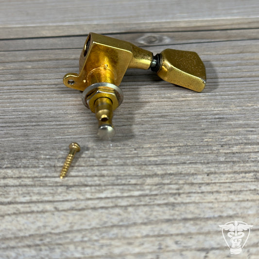 Schaller Schaller Vintage Gibson Gold Embrossed Logo Tuner Treble Side