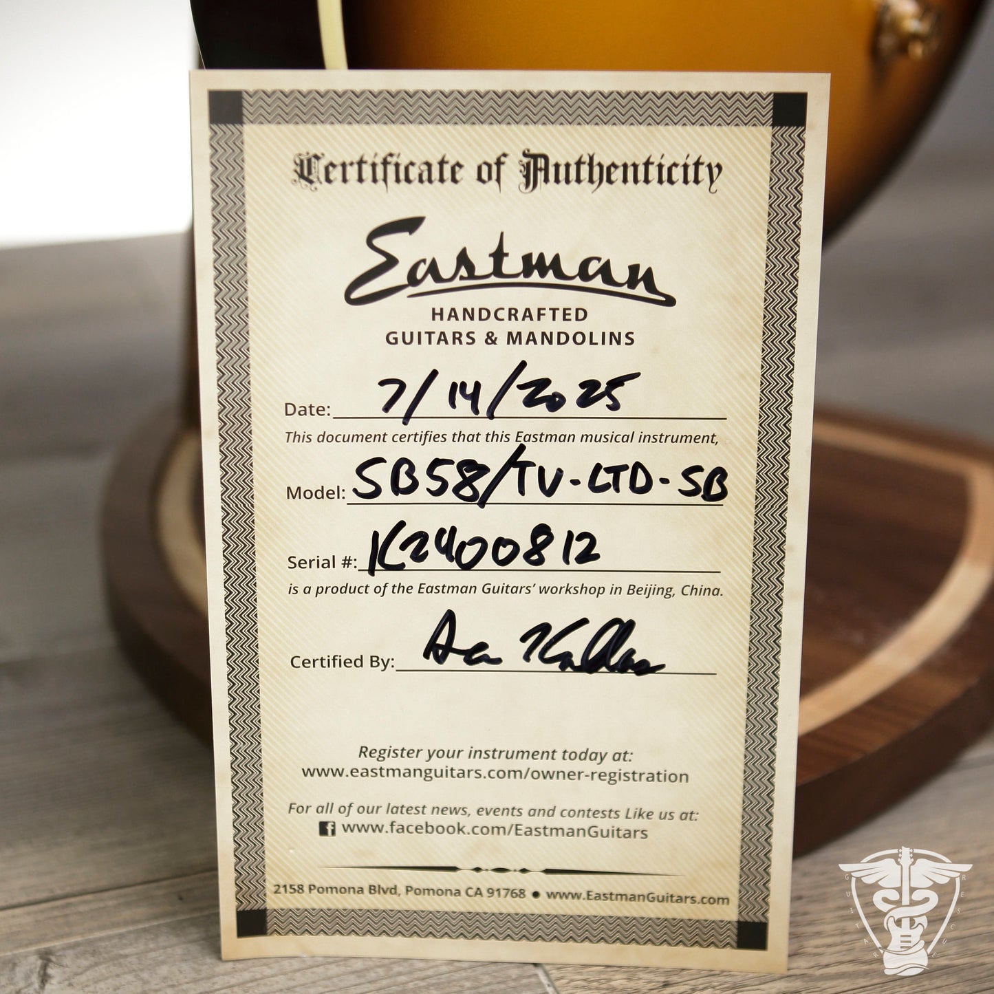 Eastman SB58/TV-LTD-FB Electric Guitar in Sunburst (Authorized Dealer) - 7.8 LBS